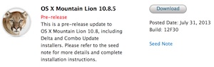 Mountain Lion 10.8.5第七个测试版
