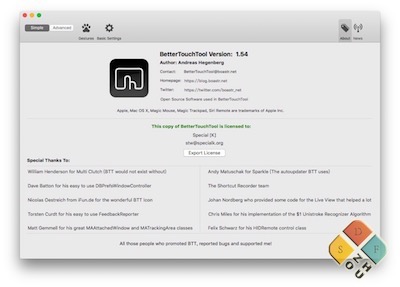 BetterTouchTool 版本信息