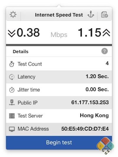 Internet Speed Test 主界面