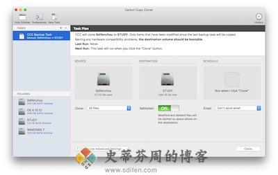 Carbon Copy Cloner 主界面
