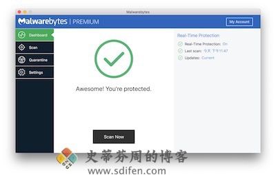 Malwarebytes 主界面