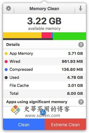Memory Clean 主界面