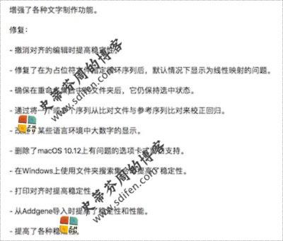 SnapGene 4.2.1 更新内容