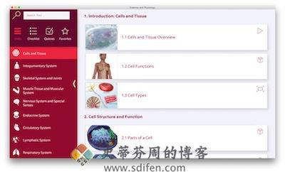 Anatomy & Physiology 主界面