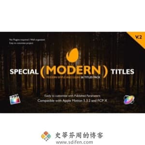 FCPX标题字幕插件：Special Modern Titles Pack