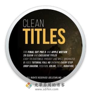 FCPX简洁文字插件：Gold Clean Titles