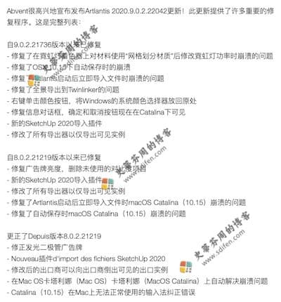 Artlantis 2020.2 更新内容