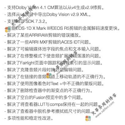DaVinci Resolve Studio 16.2.3 更新内容