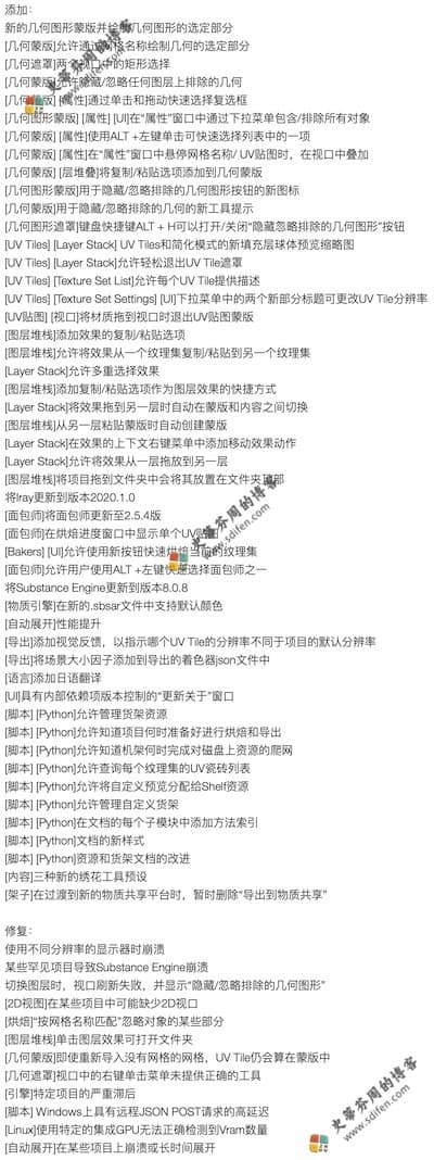 Substance Painter 2021.1 更新内容