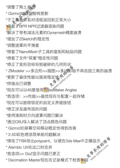 ZBrush 2021.1.2 更新内容