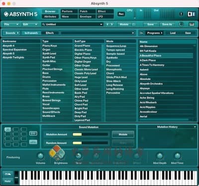 Absynth 主界面 Absynth 主界面