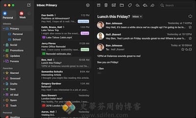 Mimestream 主界面